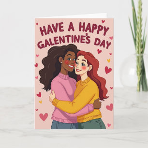 Frohe Galentines Day Karte für beste Freundinnen