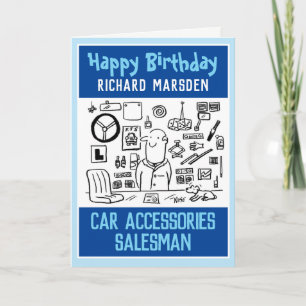 Frohe Geburtstag Autozubehör Verkäufer Karte