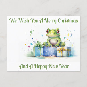 Frohe Geburtstag Süßer grüner Frosch mit verpackte Postkarte