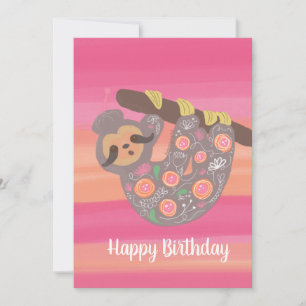 Frohe Geburtstag Wasserfarbe Süßer Asiatischer Fau Karte