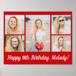 Frohe Geburtstags-Party-Fotocollage in strahlendem Poster