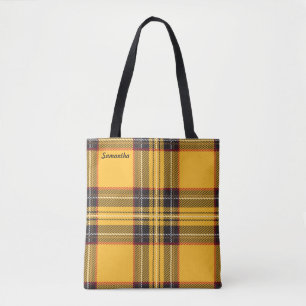 Frohe Gelbe Karierte Tasche