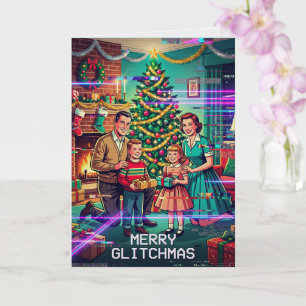 Frohe Glitch-Weihnachten Weihnachtskarte Lustig Te Karte