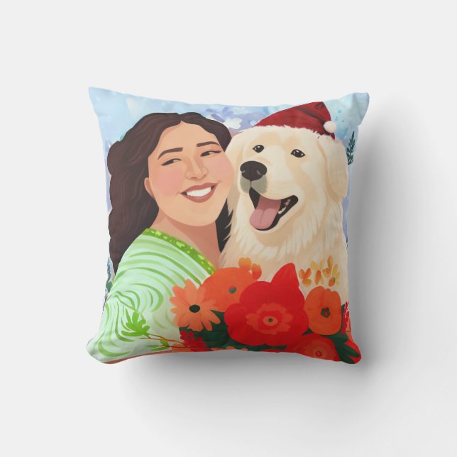 Frohe, glückliche Pawlidays Outdoor Pillow Kissen (Vorderseite)