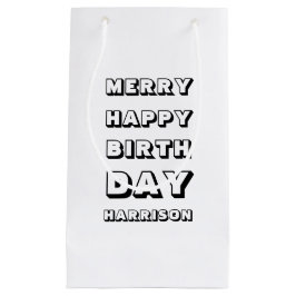 Frohe Glücklichkeit Geburtstag individuelle Name W Kleine Geschenktüte
