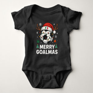Frohe Goalmas Italien - Lustiger Fußball-Weihnacht Baby Strampler