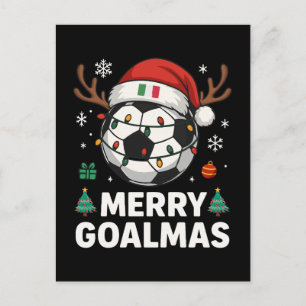Frohe Goalmas Italien - Lustiger Fußball-Weihnacht Postkarte