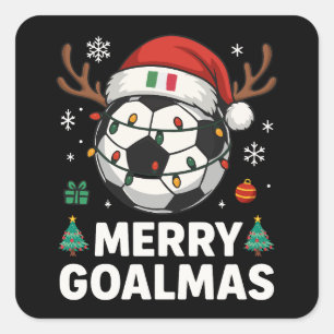 Frohe Goalmas Italien - Lustiger Fußball-Weihnacht Quadratischer Aufkleber