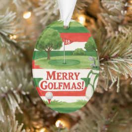 'Frohe Golf-Weihnachten!' Golfer feiern fröhliche Ornament