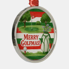 'Frohe Golf-Weihnachten!' Golfer Frohe Weihnachten Ornament Aus Metall