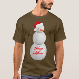 Frohe Golf-Weihnachten Weihnachtsgolfer Schneemann T-Shirt