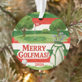 'Frohe Golfmas!' Golfspieler Individuell anpassbar Ornament