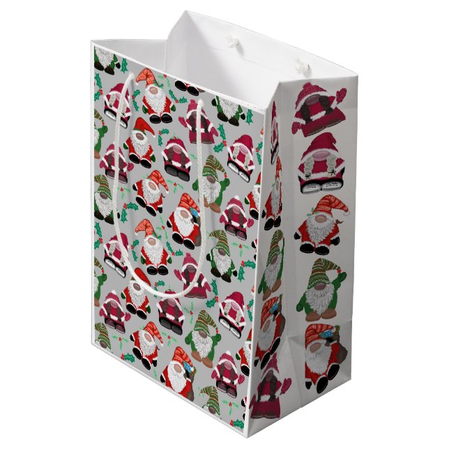Frohe Gonkmas! Weihnachtsdesign für Gonk-Liebhaber Mittlere Geschenktüte (Rückseite Schrägansicht)