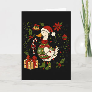 Frohe Goosemas Weihnachtslichter Gans Ente Boho Fl Karte