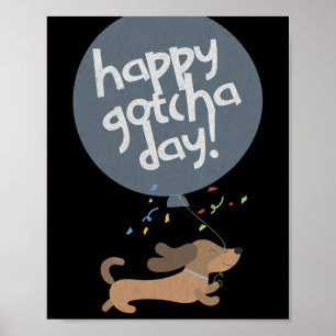 Frohe Gotcha-Tag-Hund Neuer Welpe Adoption Geburts Poster