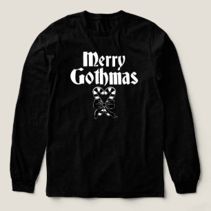 Frohe Gothmas Schwarz-Weiß-Zuckerstangen-Herz Tri-Blend Shirt