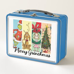 Frohe Grinch-Weihnachten Collage Metall Brotdose