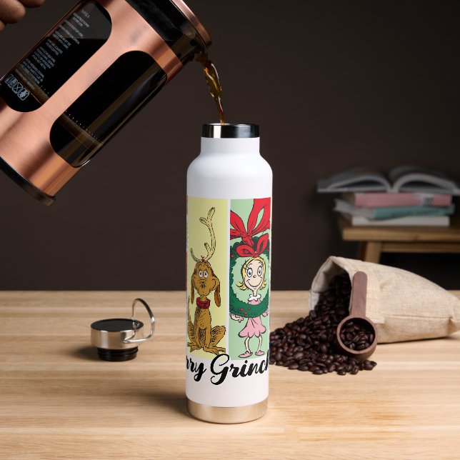 Frohe Grinch-Weihnachten Collage Trinkflasche (Kaffee)