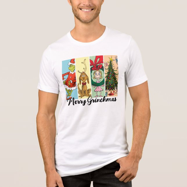 Frohe Grinchmas-Feiertagskollage Tri-Blend Shirt (Vorderseite)