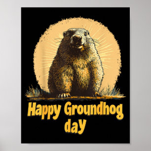 Frohe Groundhog Day 2025 Dekorationen Humorvolle R
