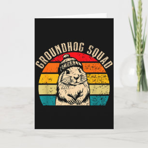 Frohe Groundhog Day 2025 Groundhog Squad Woodchuck Karte