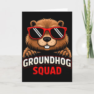 Frohe Groundhog Day 2026 Feier Lustiger Groundhog Karte