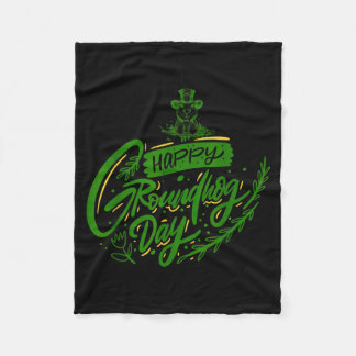 Frohe Groundhog Day Kalligrafie Groundhog Liebhabe Fleecedecke