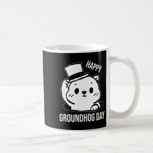 Frohe Groundhog Day Linienkunst  Kaffeetasse