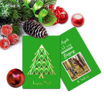 Frohe Grüne Joyoux Noel Foto Weihnachtskarte