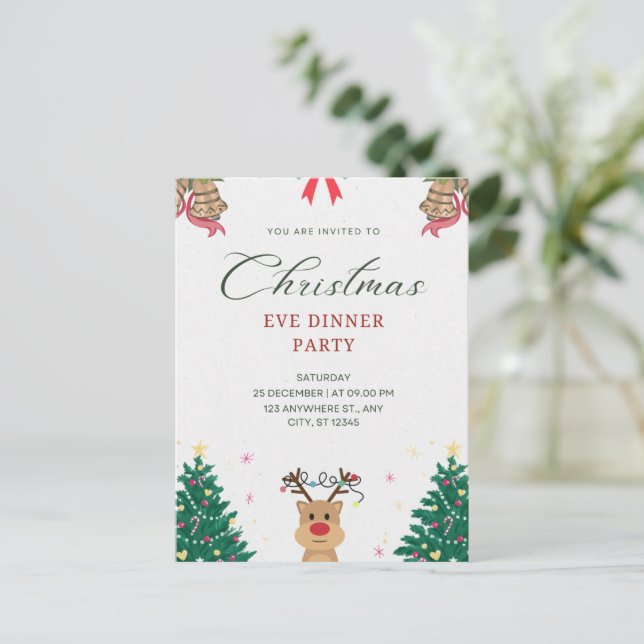 Frohe Grüße Weihnachten Postkarten (Stehend Vorderseite)