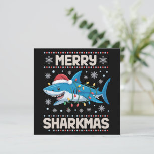 Frohe Haifrohnachten Santa hässliche Weihnachtslic Feiertagskarte