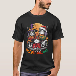 Frohe HalloDankMas Halloween, Weihnachten, Ernteda T-Shirt