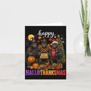 Frohe Hallothankmas Weihnachten Halloween Erntedan Karte