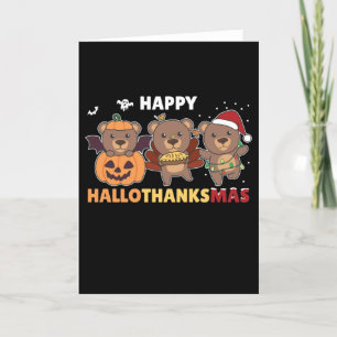 Frohe Hallothanksma's Bären Weihnachtsbär Feiertagskarte