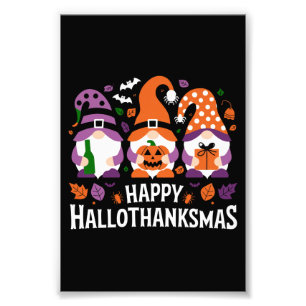 Frohe Hallothanksmas Gnome Liebhaber Frohe Weihnac Fotodruck