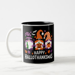 Frohe Hallothanksmas Gnome Liebhaber Frohe Weihnac Zweifarbige Tasse