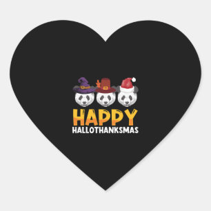 Frohe Hallothanksmas Halloween Erntedank Merry Herz-Aufkleber