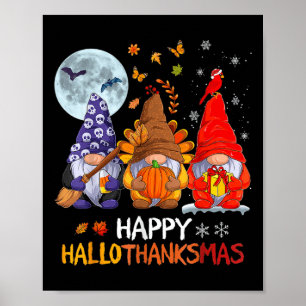 Frohe Hallothanksmas Halloween-Erntedank Poster