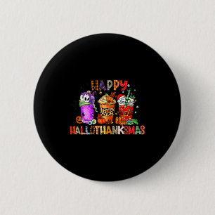 Frohe Hallothanksmas Halloween Kaffee Latte Danke Button
