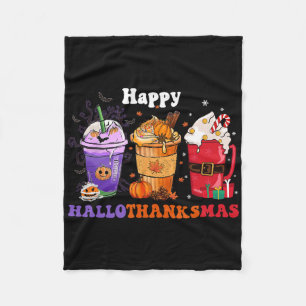 Frohe Hallothanksmas Kaffee Halloween Erntedankfes Fleecedecke