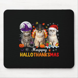 Frohe Hallothanksmas Katzen Halloween Erntedankfes Mousepad