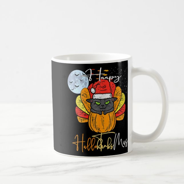 Frohe Hallothanksmas KatzenHalloween Thanksgi Kaffeetasse (Rechts)
