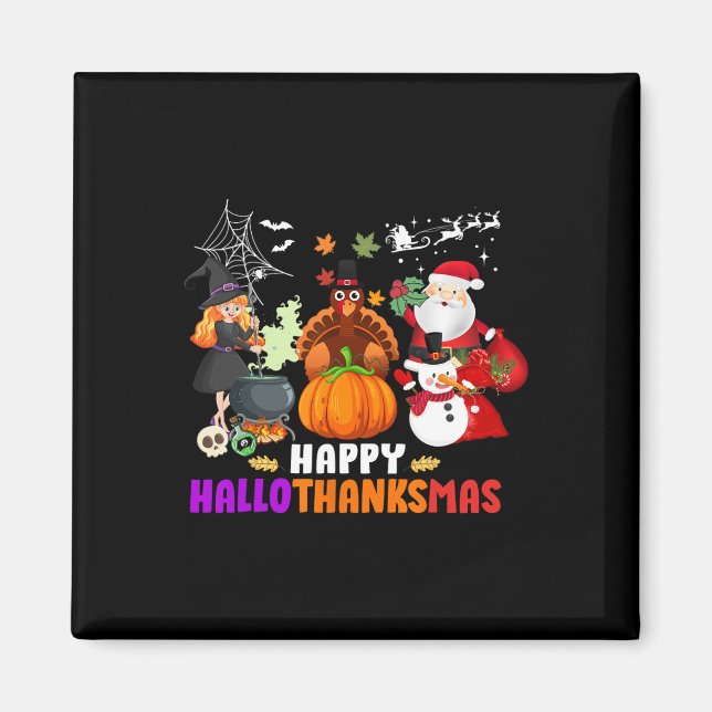 Frohe Hallothanksmas Spaß Halloween Weihnachten Magnet (Vorne)