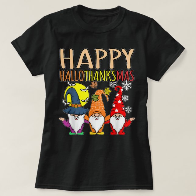 Frohe Hallothanksmas Weihnachtsfeiertag Thanksgiv T-Shirt (Design vorne)