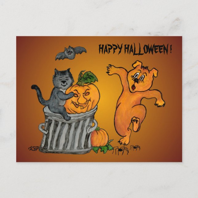 Frohe Halloween! 5 Postkarte (Vorderseite)
