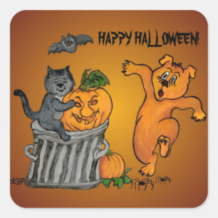 Frohe Halloween! 5 Quadratischer Aufkleber