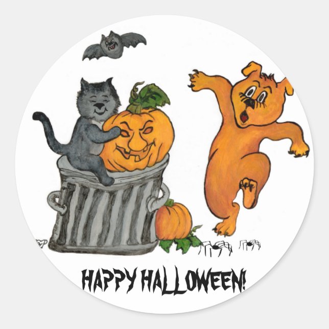 Frohe Halloween! 5 Runder Aufkleber (Vorderseite)