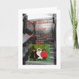 Frohe Halloween aus dem Spuk Haus! Karte