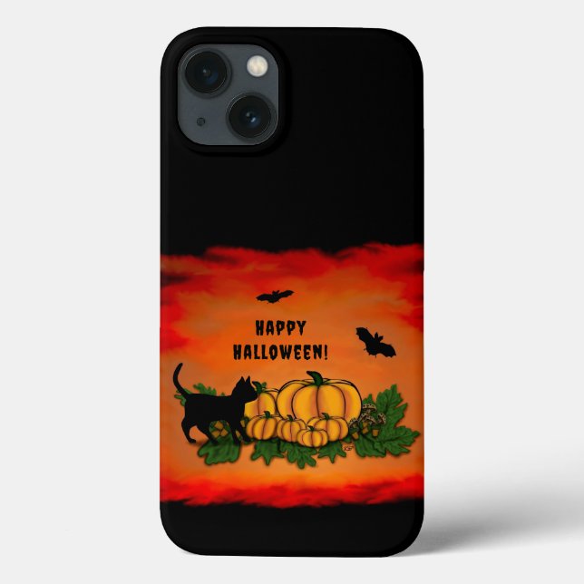 Frohe Halloween , Black Cat , Bat und Pumpkin Case-Mate iPhone Hülle (Rückseite)