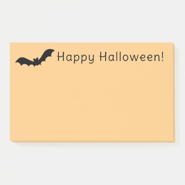 Frohe Halloween Black Flying Bat Orange Notes Post-it Klebezettel (Vorderseite)